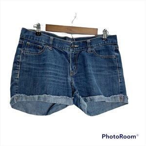 Old Navy Diva Dark Wash Denim Shorts With Cuff size 10